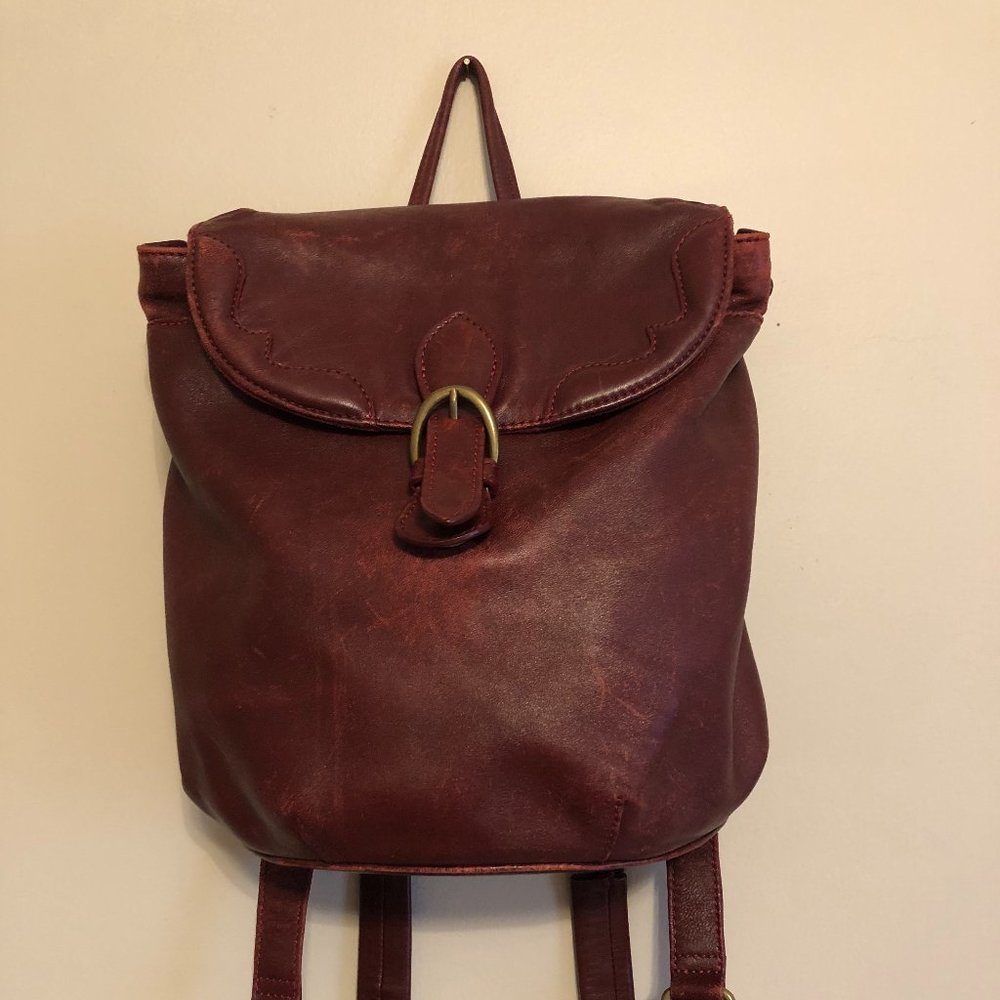Scully Leather Backpack Burgundy
